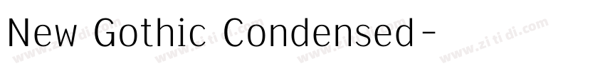 New Gothic Condensed字体转换